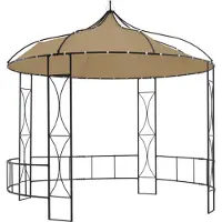 vidaXL Pavillon 300x290 cm Taupe Rund
