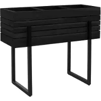 Mendler Hochbeet MCW-P85, Pflanzbeet Blumen-/Pflanzkasten Pflanzkübel, Outdoor Metall Akazie Holz MVG 68x80x30cm schwarz