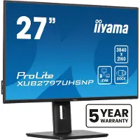 Iiyama ProLite XUB2797UHSNP-B1, 68,6 cm (27"), 3840 x 2160 Pixel, 4K Ultra HD, LED, 4 ms, Schwarz