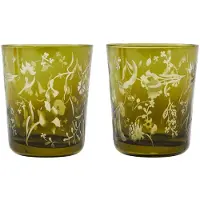 Pols Potten Tumbler x Rijksmuseum Scattered Flowers Dark Green (Set von 2 Stück)