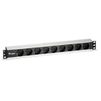 Equip 333292, 1U, Horizontal, Aluminium, Schwarz, Silber, 9 AC-Ausgänge, 2 m