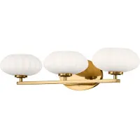 Kichler Pim LED Wandleuchte G9 3-fach Fuchs-Gold Satinierter, ummantelter Opal IP44