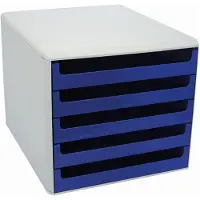 Metzger&Mendle M&M Schubladenbox blau DIN A4 mit 5 Schubladen