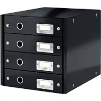 Leitz Click + Store, 4 Schubladen, flach, schwarz