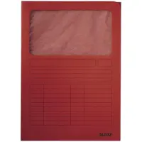 Leitz Sichtmappe, DIN A4, Karton, mit Sichtfenster, rot 160 g-qm, Oberteil mit beschriftbarem Druckr