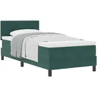 vidaXL Boxspringbett mit Kopfteil Dunkelgrün 90 x 200 cm Samt