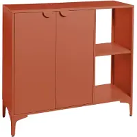 Beliani Sideboard Goldbraun aus Stahl mit 2 Türen 2 Regalfächer Industrial Style Schrank für Homeoffice
