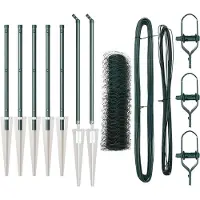 vidaXL Sechseckzaun mit Pfosten 10 x 0,5 m PVC-beschichteter Stahl