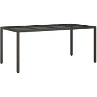 vidaXL Gartentisch Braun Poly-Rattan