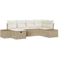 vidaXL Sofa Set 6 Stk. Poly-Rattan