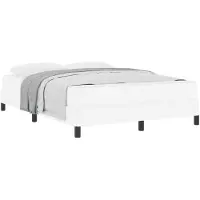 vidaXL Bettrahmen mit Matratze Reinweiß 140 x 190 cm Stoff