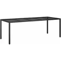 vidaXL Gartentisch Pur Schwarz Poly-Rattan