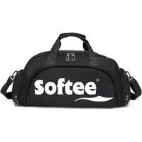 Softee Schwarze Sporttasche für Training mit integriertem Schuhfach, 50x25x20 cm