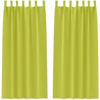 vidaXL Verdunkelungs-Vorhänge mit Ringen 2 pcs Grün 245 x 140 cm