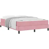 vidaXL Boxspringbett mit Matratze Rosa 160 x 200 cm Stoff