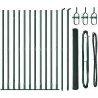 vidaXL Sechseckzaun mit Betonsockel 25 x 1,6 m PVC-beschichteter Stahl
