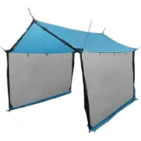 vidaXL Camping-Tarp mit Netzwänden Blau 340 x 260 x 220 cm
