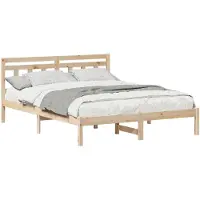 vidaXL Bettrahmen Braun 140 x 200 cm Massives Kiefernholz