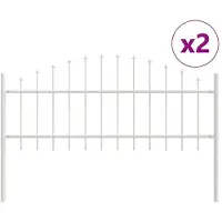 vidaXL Gartenzaun WOERDEN 2 Stk. 170 x 115 cm Weiß