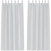 vidaXL Verdunkelungs-Vorhänge mit Ringen 2 pcs Helles Grau