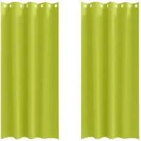 vidaXL Verdunkelungs-Vorhänge mit Ringen 2 pcs Grün 260 x 140 cm