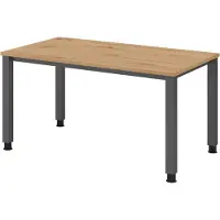 Bümö Schreibtisch Serie-Q - Nachbildung: Asteiche, Gestell: Graphit, Größe: 140 x 80 cm