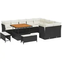 vidaXL Gartensofa-set 12 stk. Schwarz Poly-Rattan