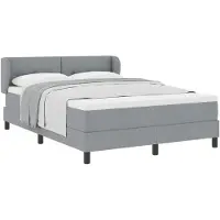 vidaXL Boxspringbett mit Kopfteil Hellgrau 140 x 200 cm Stoff
