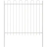 vidaXL Gartenzaun 2 pcs Weiß 3,4 x 1,2 m Pulverbeschichteter Stahl