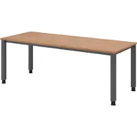 Bümö Schreibtisch Serie-Q - Gestell: Graphit, Nachbildung: Nussbaum, Größe: 200 x 80 cm