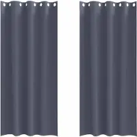 vidaXL Verdunkelungs-Vorhänge mit Ringen 2 pcs Anthrazit 260 x 140 cm