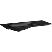 Laufen Il Bagno Alessi Aufsatzwaschtisch, ohne Hahnloch, ohne Überlauf, mit Ablaufventil, 120x50cm, H8179797161121, Farbe: Schwarz Matt