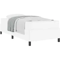 vidaXL Bettrahmen mit Matratze Weiß 80 x 200 cm Stoff