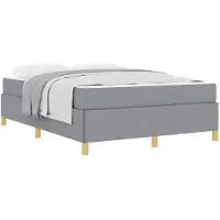 vidaXL Bettrahmen Hellgrau 140 x 190 cm Stoff