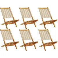 vidaXL Gartenstühle 6 Stk. Klappbar Beige Massivholz Akazie
