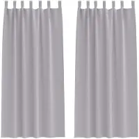 vidaXL Verdunkelungs-Vorhänge mit Ringen 2 pcs Metallic Grau
