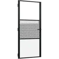 vidaXL Glastür Schwarz 93 x 3,5 x 201,5 cm Aluminium