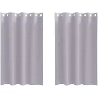 vidaXL Verdunkelungs-Vorhänge mit Ringen 2 pcs Metallic Grau