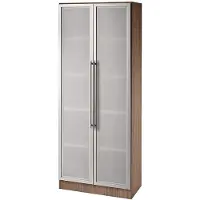 Hammerbacher Glastürenschrank 5OH, SO-Bl. RE Nussb./Silb.