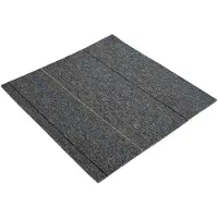 vidaXL Teppichfliese Mittelgrau mit Streifen 50 x 50 cm 4 pcs