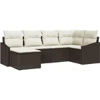 vidaXL Garten Essgruppe 6 stk. Braun und Creme