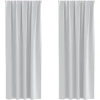 vidaXL Verdunkelungs-Vorhänge mit Ringen 2 pcs Helles Grau