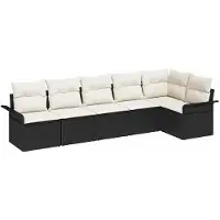 vidaXL Gartensofa-set 6 stk. Schwarz Poly-Rattan