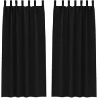 vidaXL Verdunkelungs-Vorhänge mit Ringen 2 pcs Schwarz 260 x 140 cm