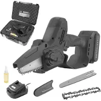 Stahlwerk Mini Akku Kettensäge 20 V Set Akku Ladegerät Ersatzkette Ersatzschwert