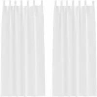 vidaXL Verdunkelungs-Vorhänge mit Ringen 2 pcs Reinweiß 225 x 140 cm