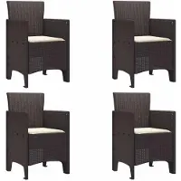 vidaXL Gartenstuhl mit Kissen 4 pcs Braun 53 x 49 x 85 cm Polypropylen