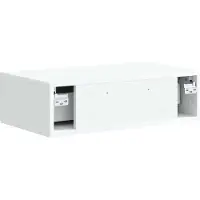 vidaXL Wandmontierter Beistelltisch Weiß 59 x 34,5 x 17 cm