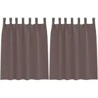 vidaXL Verdunkelungs-Vorhänge mit Ringen 2 pcs Dunkelbraun