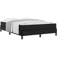vidaXL Bettrahmen mit Matratze Schwarz 140 x 190 cm Stoff